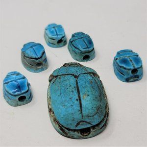 COPY - Vintage Scarab Beads Blue from Egypt